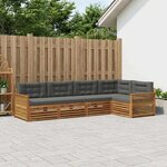 vidaXL Ensemble de canapés d'extérieur 5 pc Naturel et Anthracite