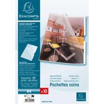 Sachet De 10 Pochettes Coin Avec Encoches Polypropylène Lisse Rigide Haute Qualité 20/100e - A4 - Cristal - X 10 - Exacompta