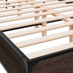 vidaXL Cadre de lit chêne marron 120x190 cm bois d'ingénierie et métal