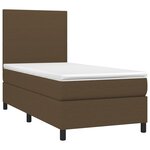 vidaXL Sommier à lattes de lit et matelas et LED Marron foncé 90x190cm