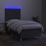 vidaXL Sommier à lattes de lit et matelas et LED Gris foncé 90x200cm