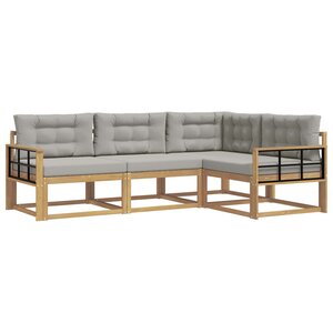 vidaXL Ensemble de canapés d'extérieur 3 pc Blanc et gris clair