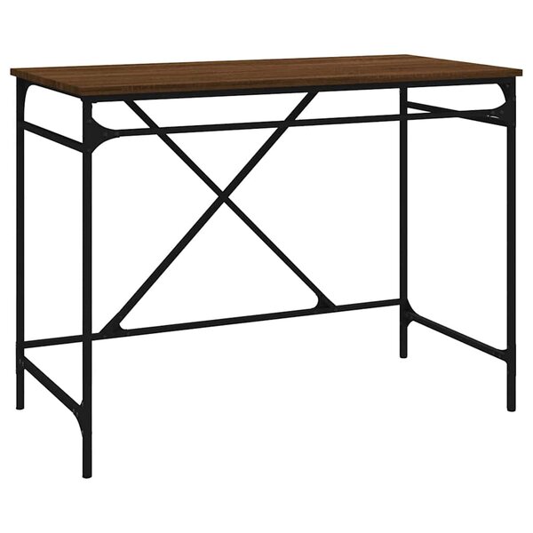 vidaXL Bureau chêne marron 100x50x75 cm bois d'ingénierie et fer