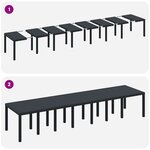 Ensemble de salle à manger de jardin de 17 pièces avec coussins Anthracite Rotin Synthétique