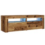 vidaXL Tables de chevet 2 Pièces avec LED vieux bois 60x35x40 cm