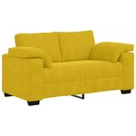 vidaXL Ensemble de canapés 3 Pièces avec coussins Jaune Velours