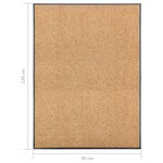 vidaXL Paillasson lavable Crème 90x120 cm