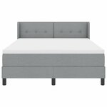 vidaXL Lit à ressort avec matelas gris clair  140 x 200 cm  tissu.