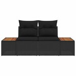 vidaXL Canapé de jardin Noir 184 x 62 x 85cm polyrotin