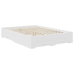 vidaXL Cadre de lit avec tiroir Blanc 140 x 190 cm Bois d'ingénierie