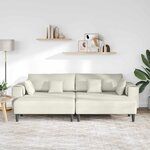 vidaXL Canapé avec coussin 3 Pièces Crème Velours
