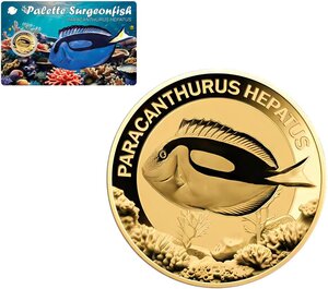 Pièce de monnaie en Or 3000 Francs g 0.031 (1/1000 oz) Millésime 2024 Gold Gift SURGEONFISH 1/1000