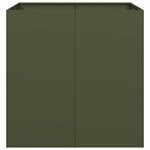 vidaXL Jardinière vert olive 80x80x80 cm acier