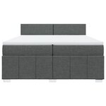 vidaXL Sommier à lattes de lit avec matelas Gris foncé 200x200cm Tissu