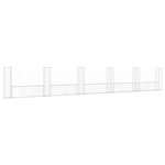 vidaXL Panier de gabion en forme de U avec 6 poteaux Fer 620x20x100 cm