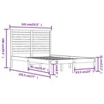 vidaXL Cadre de lit sans matelas 135x190 cm bois massif