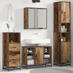 vidaXL Ensemble de mobilier de salle de bain 3 Pièces Bois ancien