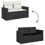 vidaXL Salon de jardin 6 Pièces avec coussins noir résine tressée