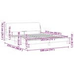 vidaXL Cadre de lit Dover gris clair 183x213 cm velours