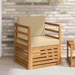 vidaXL Canapé d’extérieur Bois d'acacia massif et polyester Naturel