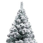 vidaXL Sapin de Noël artificiel pré-éclairé et flocons de neige vert