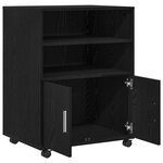 Cabinet roulant vidaXL Chêne noir 60x48x81 cm Bois d'ingénierie