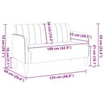 vidaXL Canapé causeuse gris clair 109 cm velours