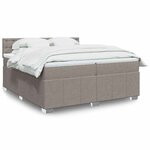 vidaXL Sommier à lattes de lit avec matelas Taupe 200x200 cm Tissu