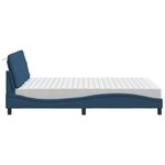 vidaXL Lit avec matelas bleu 140x190 cm tissu