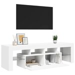 vidaXL Meuble TV avec lumières LED Blanc 140x36 5x40 cm