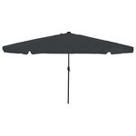 vidaXL Parasol de jardin 395 x 395 x 245 cm Polyester Rond Anthracite