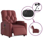 vidaXL Fauteuil de massage inclinable électrique rouge bordeaux