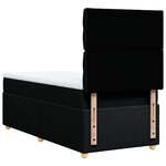 vidaXL Sommier à lattes de lit et matelas Noir 80x200 cm Tissu