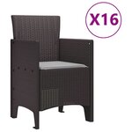 vidaXL Ensemble de salle à manger de jardin avec coussins 17 Pièces