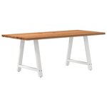 vidaXL Table à manger marron clair bois de chêne massif rectangulaire