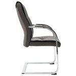 Chaise fauteuil siège de bureau informatique étude cantilever tissu gris 02_0023992