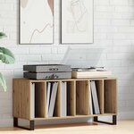 vidaXL Meuble à vinyles avec étagère chêne artisanal 100 x 38 x 48 cm