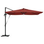 vidaXL Parasol déporté Roma avec LEDs Terre cuite 286x285x270 cm Aluminium