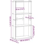 vidaXL Bibliothèque 3 niveaux chêne marron 60x30x120cm bois ingénierie