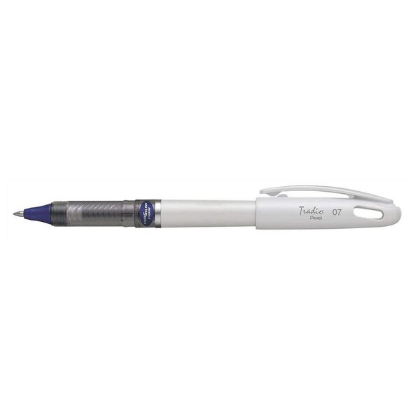 Roller Energel TRADIO Corps blanc Pointe moyenne Bleu PENTEL