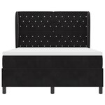 vidaXL Lit Box Spring avec matelas Noir 160x200 cm Velours