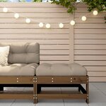 vidaXL Repose-pied de jardin et coussin marron miel bois de pin massif