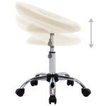 vidaXL Chaise de travail roulante Crème Similicuir