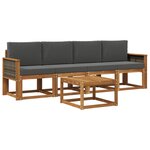 vidaXL Ensemble de canapés d'extérieur 4 pc Naturel et Anthracite