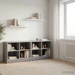 vidaXL Armoire de lit avec étagère 2 Pièces Sonoma gris 66 x 33 x 48 cm