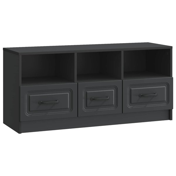 vidaXL Meuble TV avec tiroir Noir 102 x 34 5 x 47 cm Bois d'ingénierie
