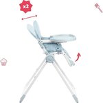 Chaise haute pour bébé ultra compacte et légère - Dossier et tablette ajustables  Des 6 mois