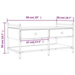 vidaXL Table basse sonoma gris 99x50x50 cm bois d'ingénierie