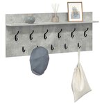 vidaXL Porte-manteau mural avec étagère Gris béton Bois d'ingénierie