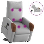 vidaXL Fauteuil inclinable de massage électrique gris nuage tissu